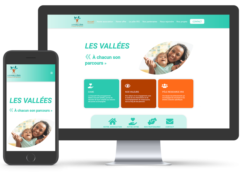 Mockup webdesign du site Les Vallées, par Solatypic